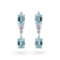 Blue Topaz Octagon Over Sterling Silver Rhodium Drop Earrings