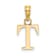 14k Yellow Gold Polished Block Letter T Initial Pendant