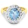 2.5ctw Blue Aquamarine and Diamond 14K Yellow Gold Halo Ring