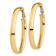 14k Yellow Gold High Polished 1 3/4" Oval Hoop Earrings