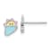 Rhodium Over Sterling Silver Children's Enamel Sun and Cloud Earrings