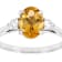 CitrIne And Lab-Grown Diamond Three-Stone Ring In Sterling Silver
