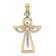 14k Yellow Gold and 14k White Gold Polished Diamond Cross Pendant