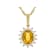 Fire Opal And White Zircon Pendant Necklace In 18K Gold Over Sterling
Silver 0.96ctw