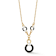 Rachel Zoe Simulated Pearl and Black Enamel Lariat Necklace in 14K Gold
Over Brass