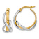14k Two-tone Polished 13/16" Twisted Hoop Earrings