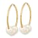 14K Yellow Gold 6-7mm Semi-round White Freshwater Cultured Pearl Hoop
Dangle Earrings