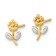 14k Two-tone Flower Stud Earrings