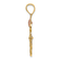 14k Tri-color Gold I LOVE YOU with Flowers Charm