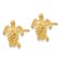 14K Yellow Gold 11mm Sea Turtle Stud Earrings