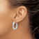 Rhodium Over 14k White Gold Polished 1" Woven Texture Round Hoop Earrings