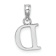 Rhodium Over 14k White Gold Polished Block Letter D Initial Pendant