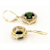 Chrome Diopside Round And White Zircon Dangle Earrings In Solid 14K
Yellow Gold 4.19ctw