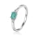 Emerald and White Sapphire Sterling Silver Dainty Ring, 0.43ctw