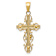14k Yellow Gold Polished and Textured Crucifix with Lace Trim Pendant
