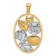 14k Two-tone Gold Textured Shell Cluster In Oval Frame Charm