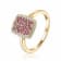 Ruby and Moissanite 14K Yellow Gold Over Sterling Silver Rectangle
Cluster Ring