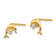 14k Yellow Gold Cubic Zirconia Children's Dolphin Stud Earrings