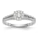 Rhodium Over 14K White Gold Lab Grown Diamond Cluster Engagement Ring 0.475ctw
