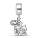 Sterling Silver Rhodium-plated LogoArt University of Kansas Small Dangle Bead