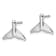 Rhodium Over Sterling Silver Polished Whale Tail Post Earrings