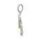 14K Two-tone Gold  Diamond Fleur-De-Lis Pendant