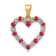 14k Yellow Gold and Rhodium Over 14k Yellow Gold Diamond and 0.40 cttw
Ruby Heart Pendant