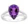 12x8mm Pear Shape Amethyst Rhodium Over Sterling Silver Ring