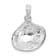 Rhodium Over Sterling Silver Polished Clam Shell Pendant