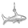 Rhodium Over Sterling Silver Polished Shark Pendant