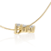 White Cubic Zirconia 14k Yellow Gold Pendant With Chain 0.20ctw