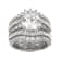 Lab Created White Sapphire Sterling Silver Bridal Ring Set 6.16ctw