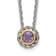 Sterling Silver Antiqued with 14K Accent Amethyst Slide Necklace