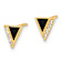 14k Yellow Gold Cubic Zirconia Black Epoxy Triangle Stud Earrings