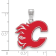 Rhodium Over Sterling Silver NHL LogoArt Calgary Flames Large Enamel Pendant