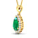 Green Zambian Emerald and White Diamond 14K Yellow Gold Pendant with 18
inch Cable Chain 2.85ctw