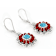 Turquoise And Coral Dangle Sterling Silver Earrings 7mm