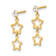 14k Yellow Gold Polished Star with Cubic Zirconia Dangle Earrings