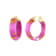 14K Yellow Gold Over Sterling Silver Mini Gold Leaf Acrylic Hoops in Dahlia