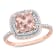 1.62ct Morganite And 0.10ctw Diamond 14k Rose Gold Double Halo Ring