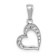 Rhodium Over 14k White Gold Diamond Heart Pendant