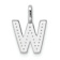 14K White Gold Diamond Letter W Initial Pendant