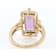 Amethyst Rectangular Octagonal And White Zircon Ring In 18K Gold Over
Sterling Silver 3.44ctw