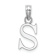 Rhodium Over 14k White Gold Polished Block Letter S Initial Pendant