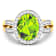 4.24 ctw Oval Green Peridot and Diamond 14K Yellow Gold Split Shank Halo Ring