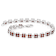 Red Garnet Two-Row Bracelet In Sterling Silver 3.12ctw