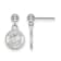 Rhodium Over Sterling Silver MLB LogoArt Boston Red Sox Dangle Post Earrings
