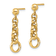 14k Yellow Gold Polished Circle Link Dangle Earrings