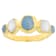 Freeform Mother-Of-Pearl And Aquamarine Ring In 18K Gold Over Sterling
Silver 0.80ctw