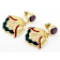 Ruby And Enamel Dangle Artisan Inspired Earrings In 18K Gold Over
Sterling Silver 5.04ctw
